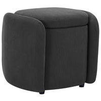 HOCKER in Textil Grau  - Schwarz/Grau, Design, Kunststoff/Textil (57/47/42cm) - P & B