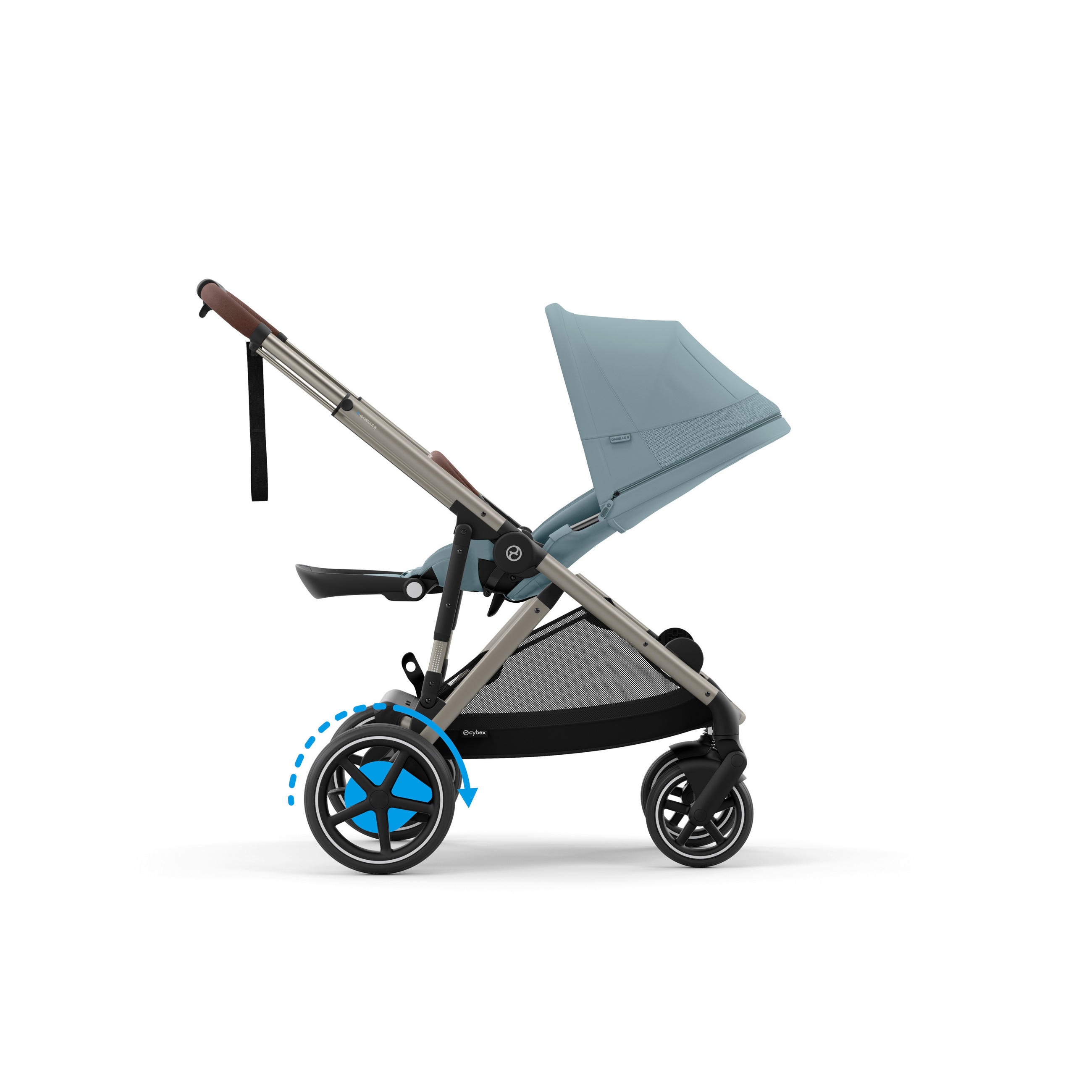KINDERWAGEN E-GAZELLE S - Taupe/Hellblau, Basics, Kunststoff/Metall (94.5/66/100cm) - Cybex
