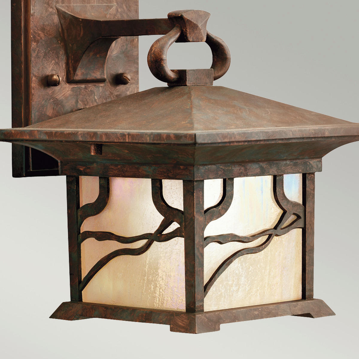 VÄGGLAMPA UTOMHUS - kopparfärgad, Klassisk, metall/glas (20,3/22,2/23,7cm) - Elstead Lighting