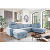 WOHNLANDSCHAFT in Flachgewebe Hellblau  - Eichefarben/Hellblau, Konventionell, Holz/Textil (161/309/213cm) - Sit & More