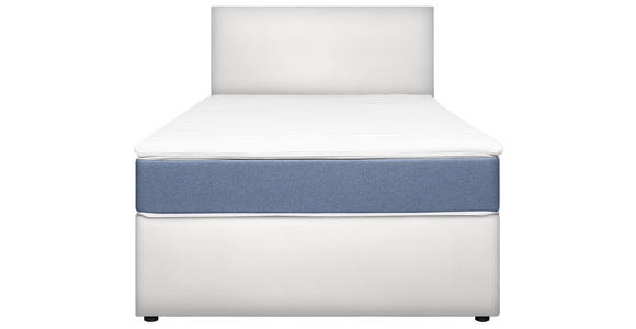 BOXBETT 120/200 cm in Weiß, Hellblau - Weiß/Hellblau, KONVENTIONELL, Holz/Holzwerkstoff (120/200cm) - Carryhome