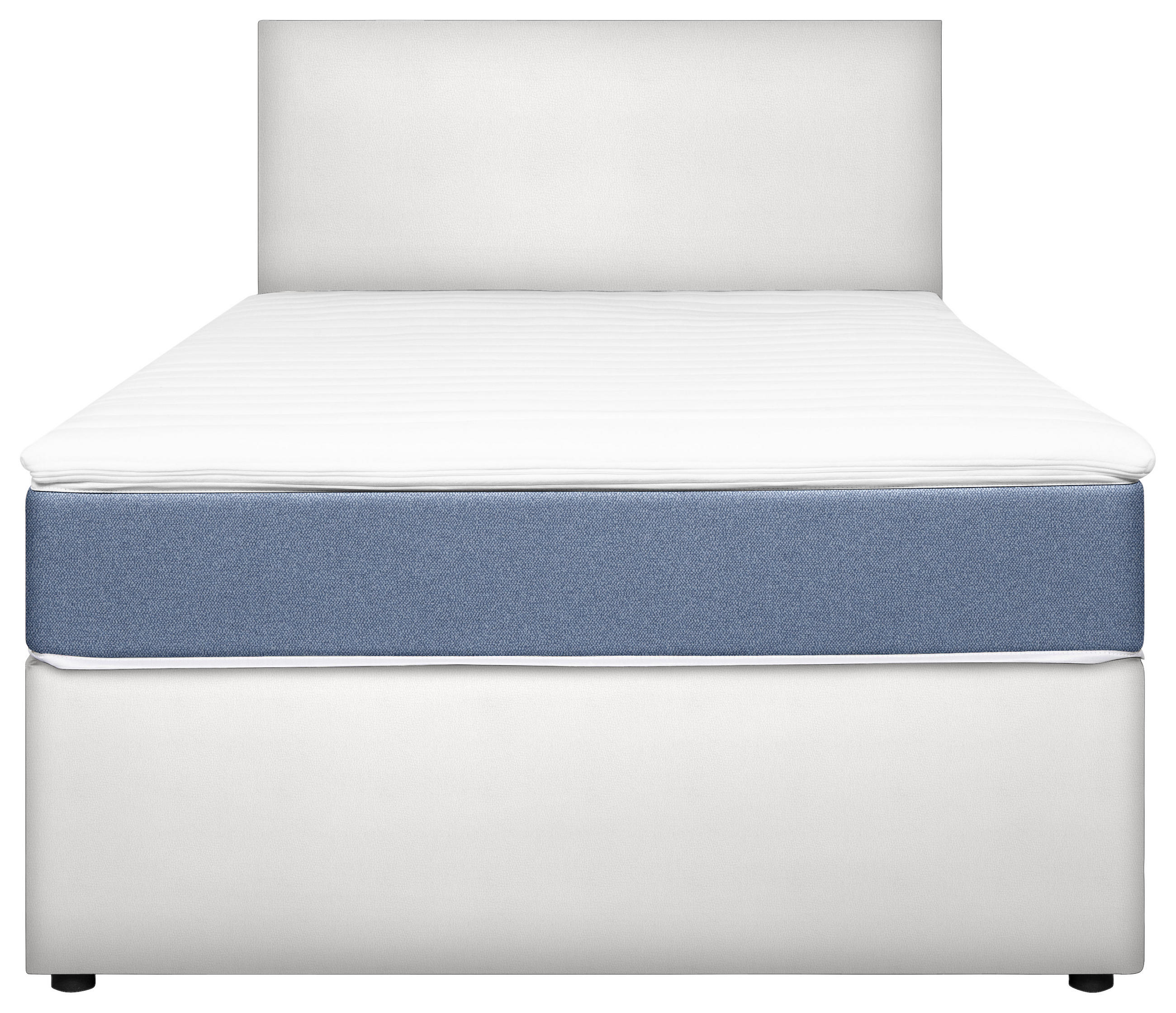 BOXBETT 120/200 cm  in Weiß, Hellblau  - Weiß/Hellblau, KONVENTIONELL, Holz/Holzwerkstoff (120/200cm) - Carryhome