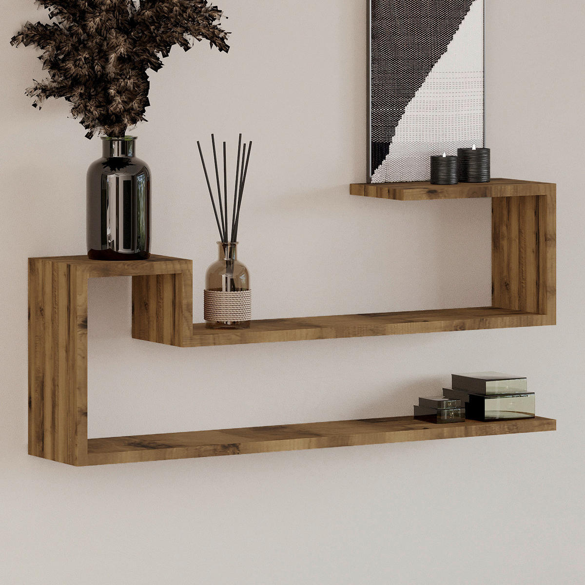 WANDREGAL Nussbaumfarben  - Nussbaumfarben, Design, Holzwerkstoff (90/41,2/17cm) - Livetastic