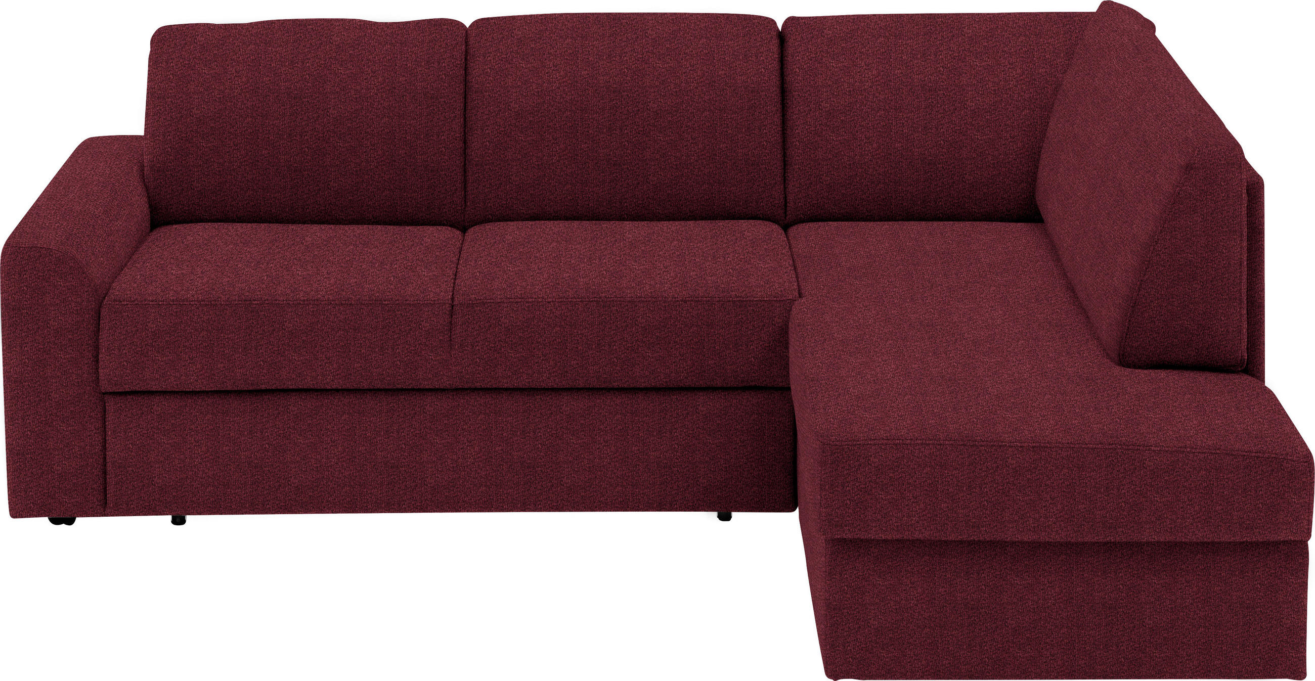 ECKSOFA in Webstoff Rot  - Rot/Schwarz, Konventionell, Kunststoff/Textil (224/165cm) - Xora