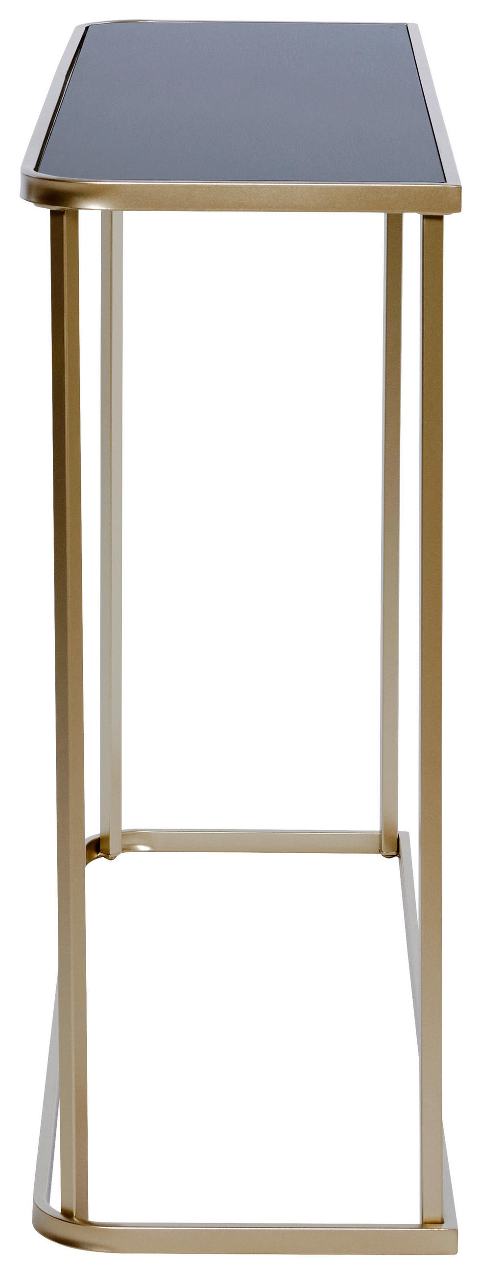KONSOLENTISCH in Metall, Glas 100/30/76 cm   - Goldfarben/Schwarz, Modern, Glas/Metall (100/30/76cm) - Livetastic