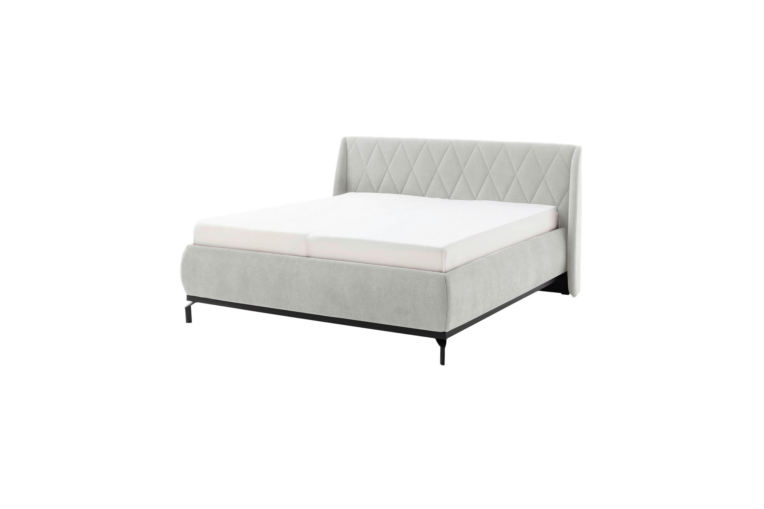 ČALOUNĚNÁ POSTEL, 180/200 cm, šedohnědá - černá/šedohnědá, Moderní, kov/kompozitní dřevo (180/200cm) - MID.YOU