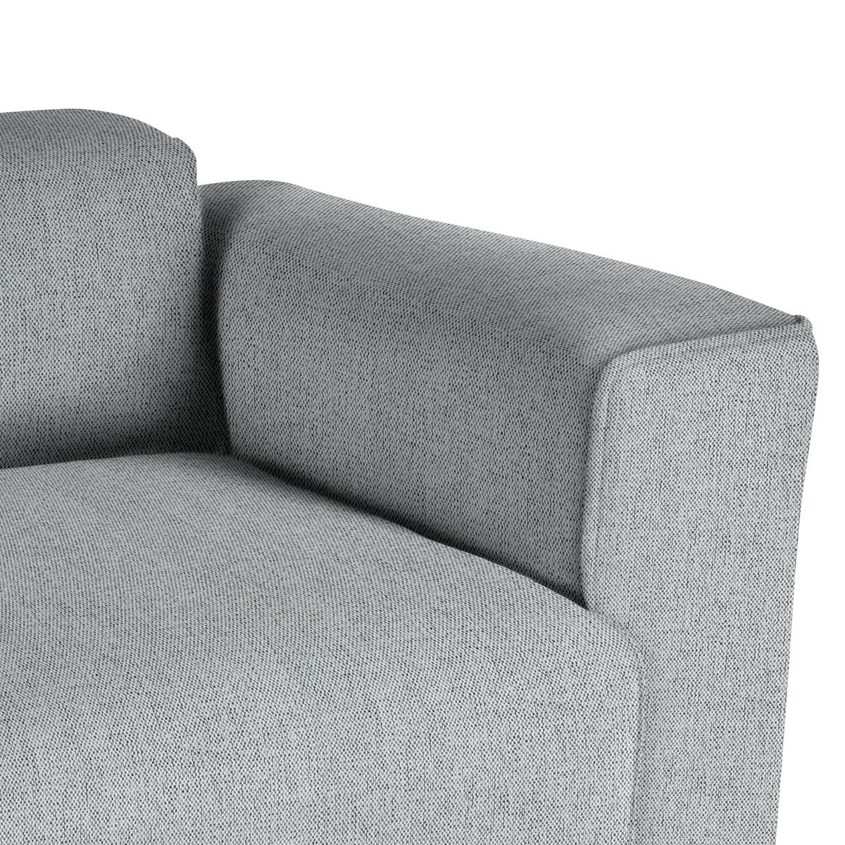 ECKSOFA Grau Webstoff Rücken echt  - Schwarz/Grau, Design, Kunststoff/Textil (290/171cm) - home24