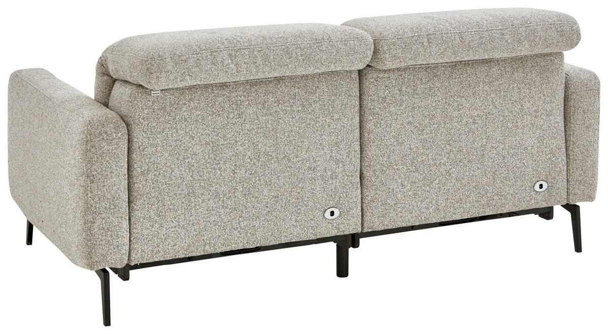 2,5-SITZER Chenille Sandfarben  - Sandfarben/Schwarz, Design, Textil/Metall (182/82/107cm) - Dieter Knoll