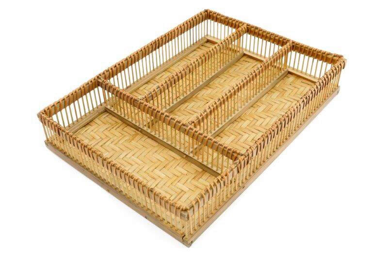 EVŐESZKÖZTARTÓ BETÉT - világosbarna, Basics, természetes anyagok (26/8/36cm)