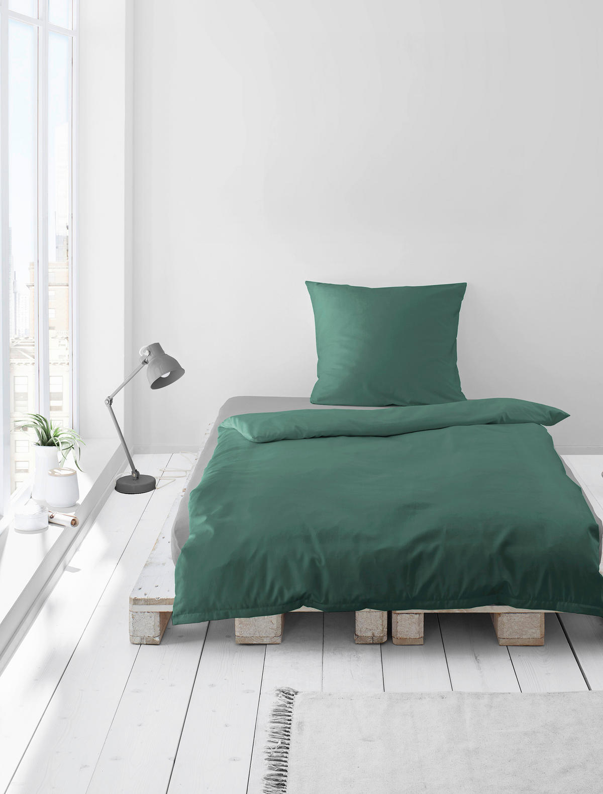 BETTWÄSCHE Biber 240/200 cm  - Grün, Basics, Textil (240/200cm) - Bierbaum