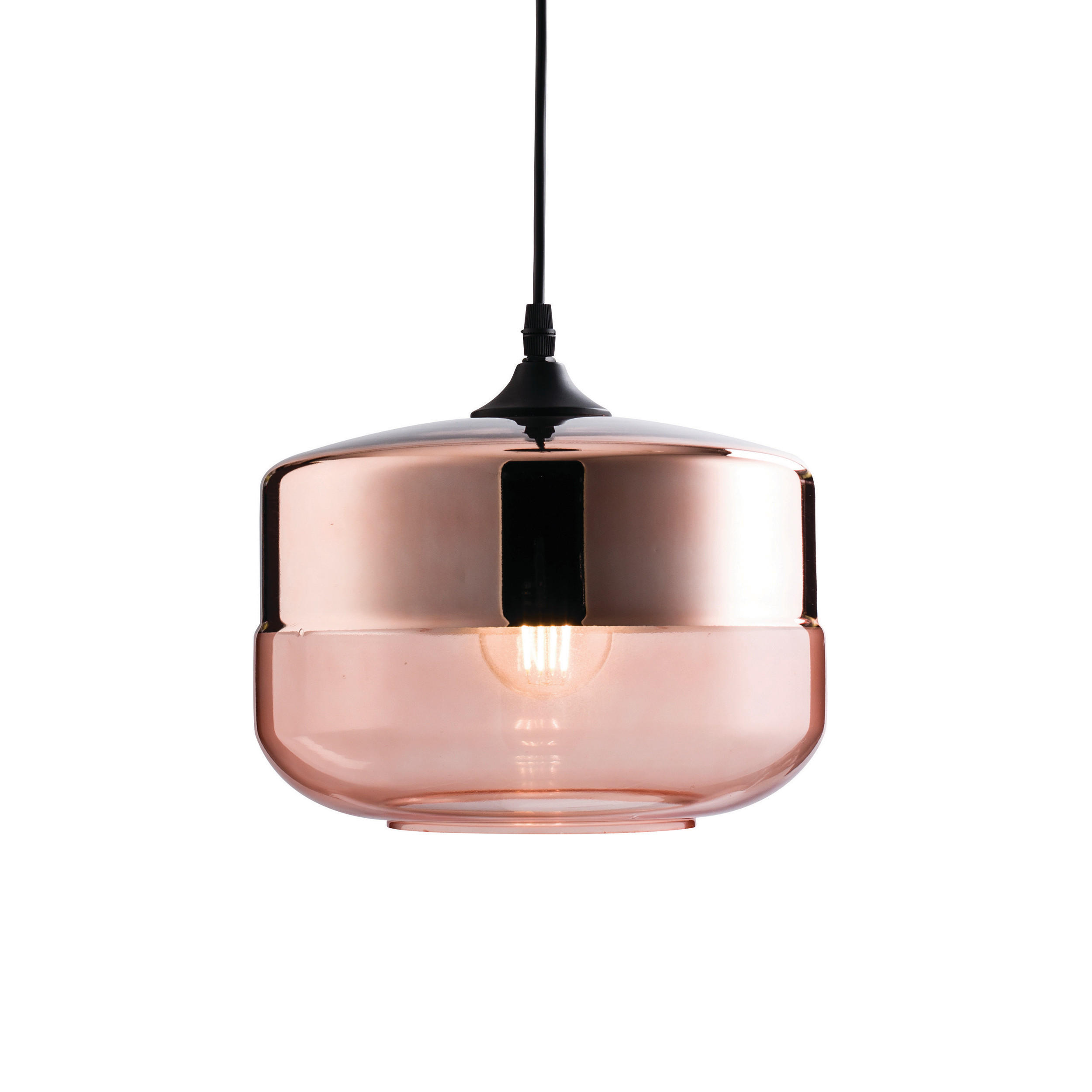 HÄNGELEUCHTE 24,6/128,4 cm  - Cognac/Kupferfarben, Design, Glas (24,6/128,4cm) - ENDON