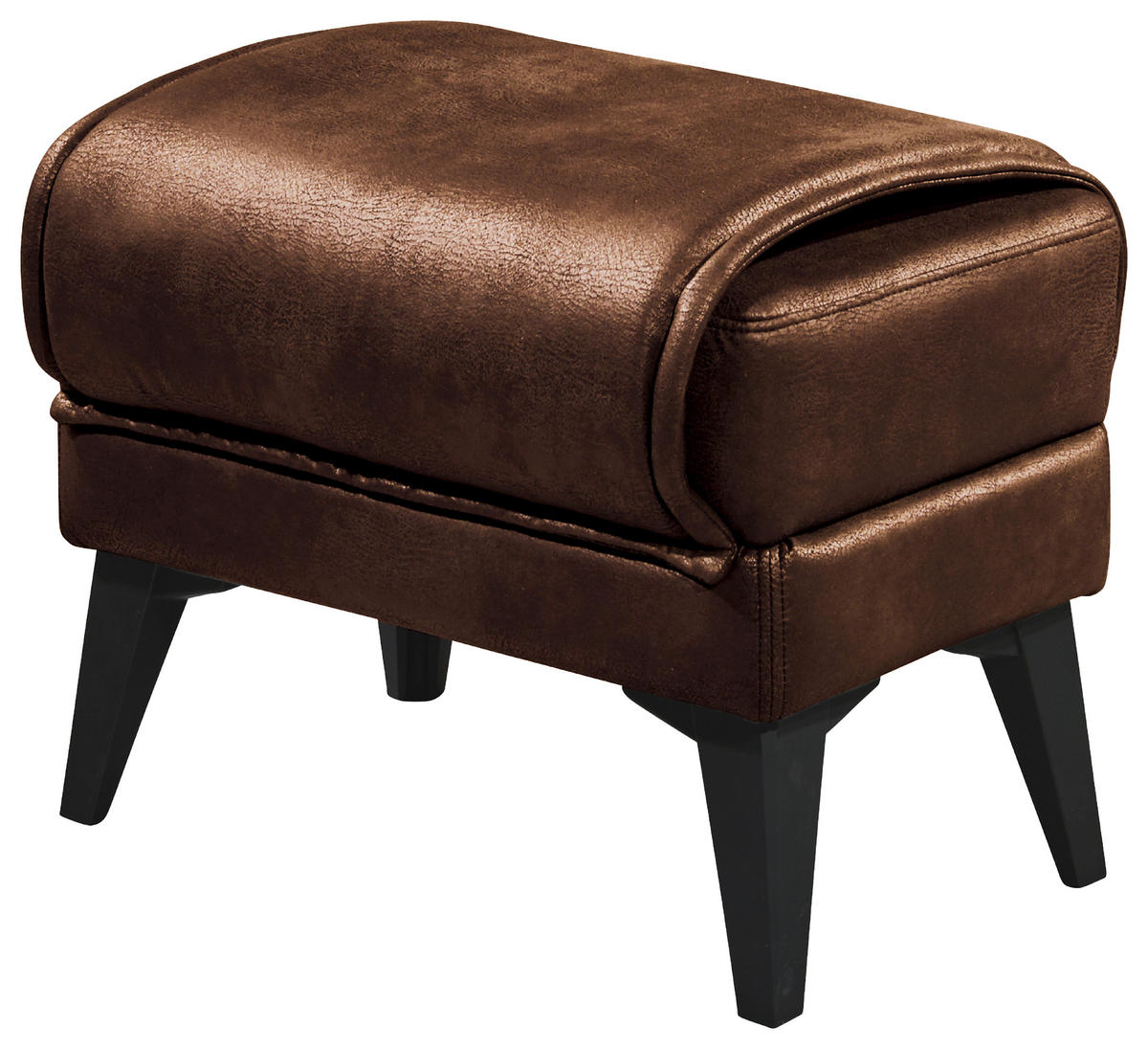 HOCKER Mikrovelours Braun  - Schwarz/Braun, MODERN, Kunststoff/Textil (62/49/43cm) - MID.YOU