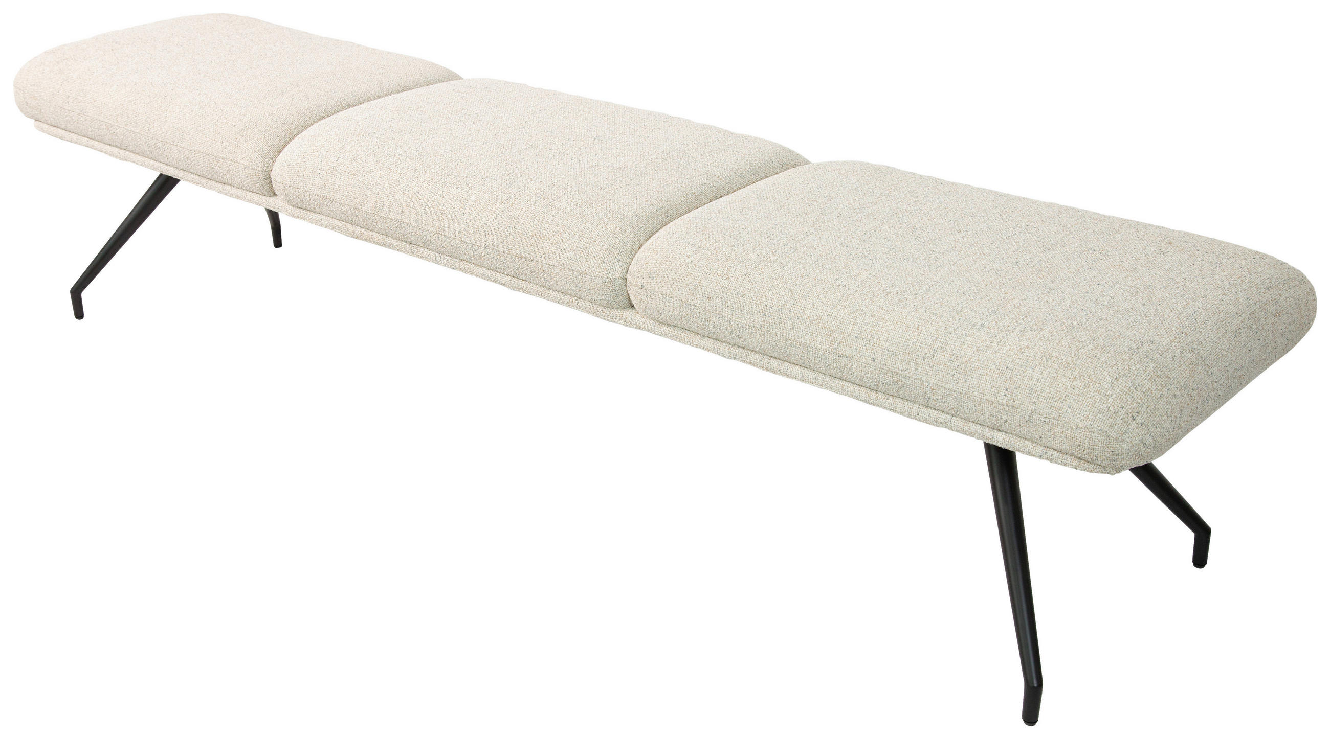 SITZBANK 220/49,5/50 cm  in Schwarz, Beige  - Beige/Schwarz, Design, Textil/Metall (220/49,5/50cm) - Dieter Knoll