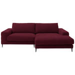 ECKSOFA  in Flachgewebe Rot  253/177 cm  - Rot/Schwarz, Design, Textil/Metall (253/177cm) - Dieter Knoll