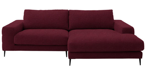 ECKSOFA  in Flachgewebe Rot  253/177 cm  - Rot/Schwarz, Design, Textil/Metall (253/177cm) - Dieter Knoll