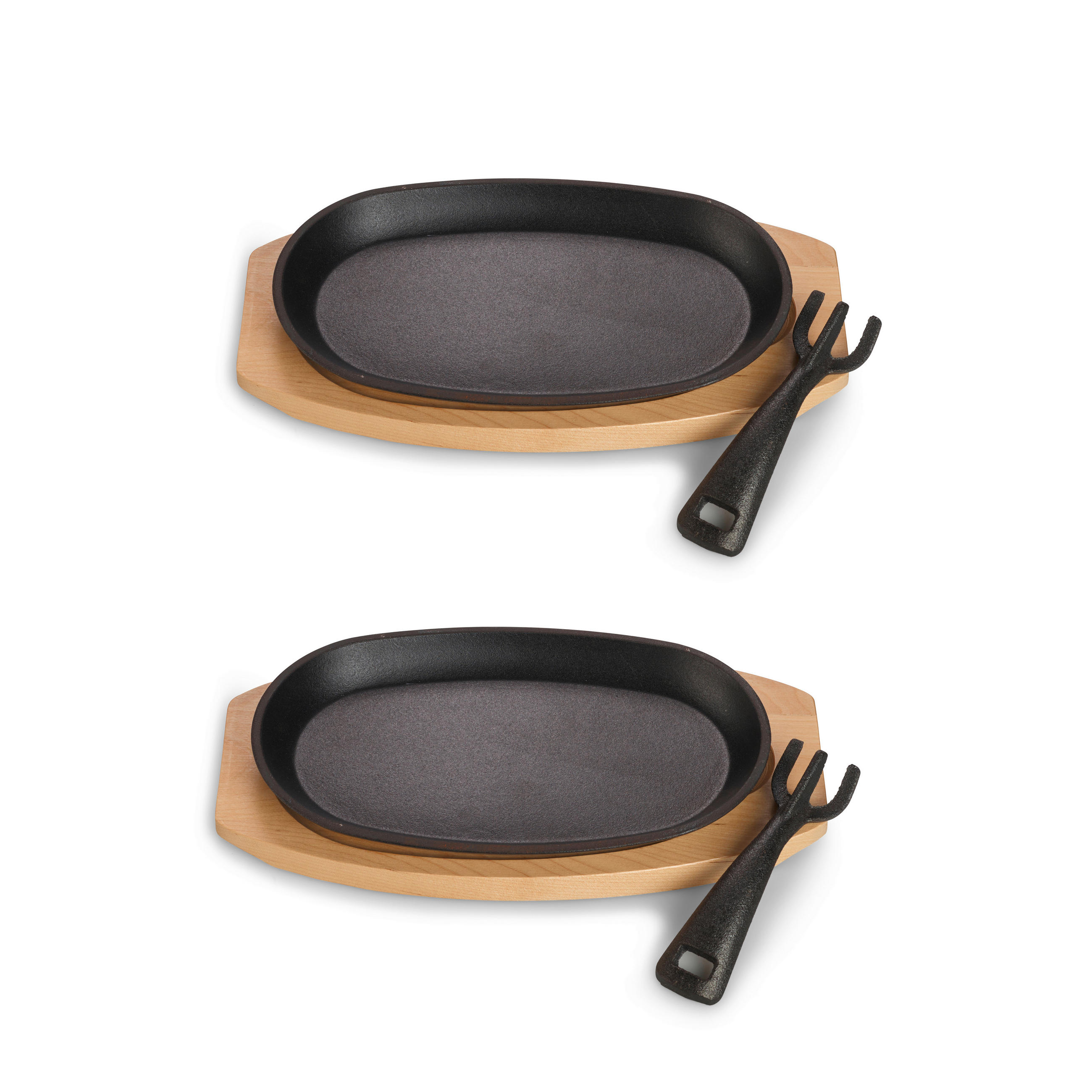 PFANNENSET Oval Gusseisen 2-teilig  - Schwarz, Basics, Metall (24/14/2cm) - Echtwerk