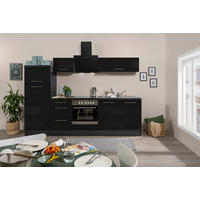 KÜCHENBLOCK 270 cm   Grau, Schwarz  - Alufarben/Schwarz, Konventionell, Holzwerkstoff/Metall (270cm) - Respekta