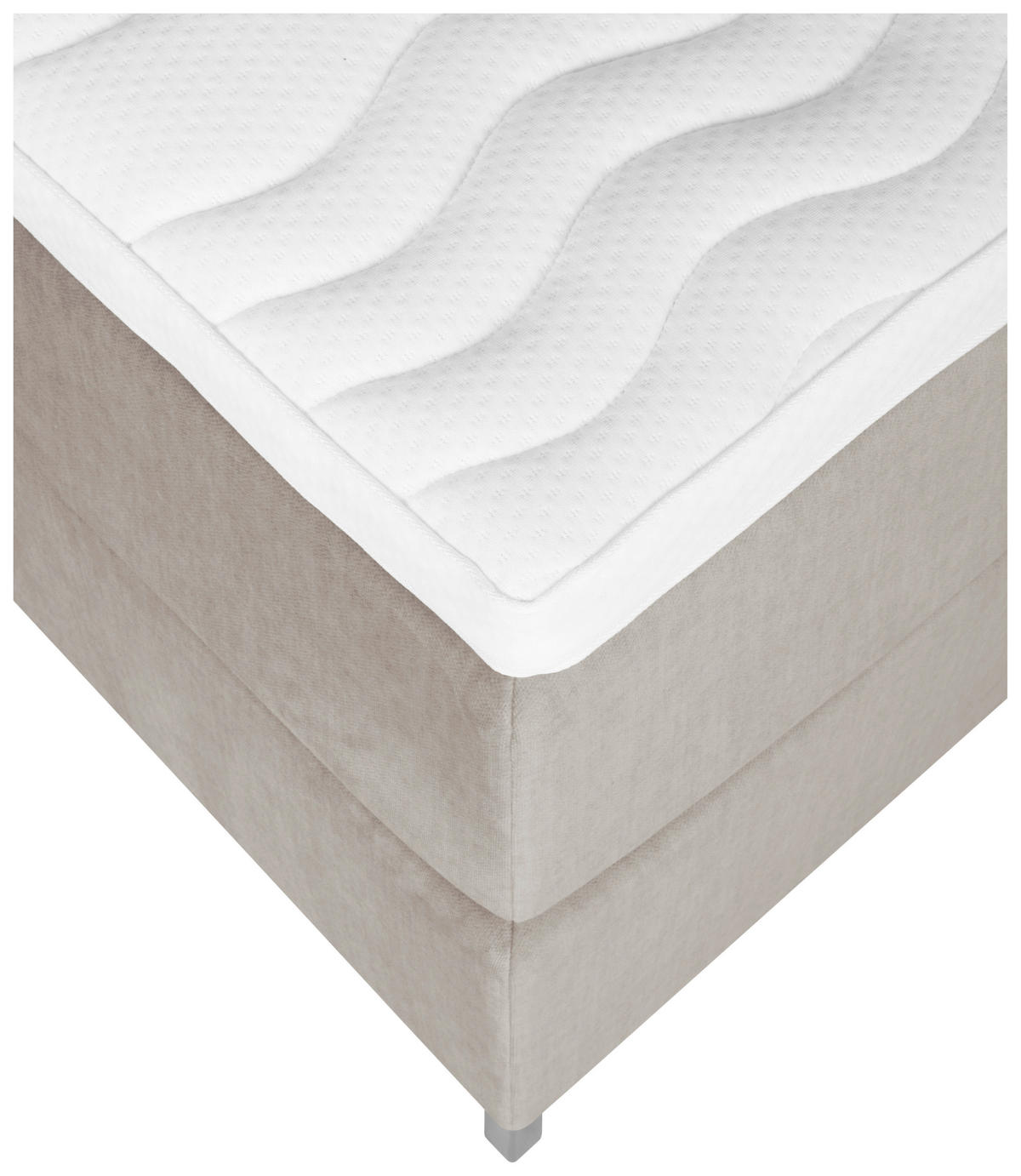 BOXSPRING-ÁGY 160/200 cm  taupe  - alumíniumszínű/taupe, Modern, textil (160/200cm) - MID.YOU