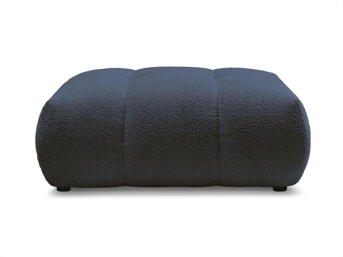 HOCKER FUJI  Bouclé Dunkelblau  - Schwarz/Dunkelblau, MODERN, Kunststoff/Textil (112/44/80cm)
