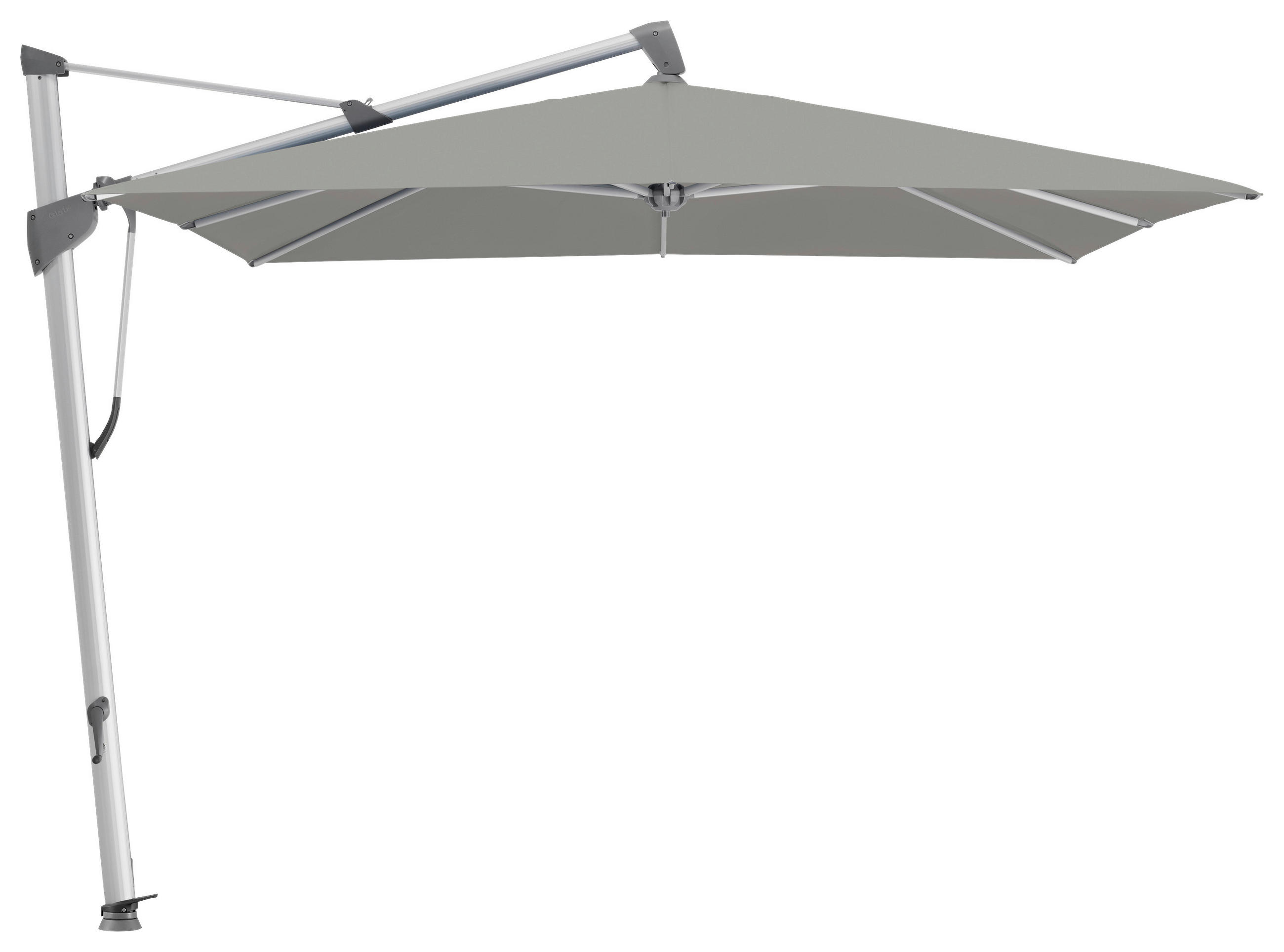 AMPELSCHIRM 300x300 cm  - Silberfarben/Grau, Basics, Textil/Metall (300/300cm) - Glatz