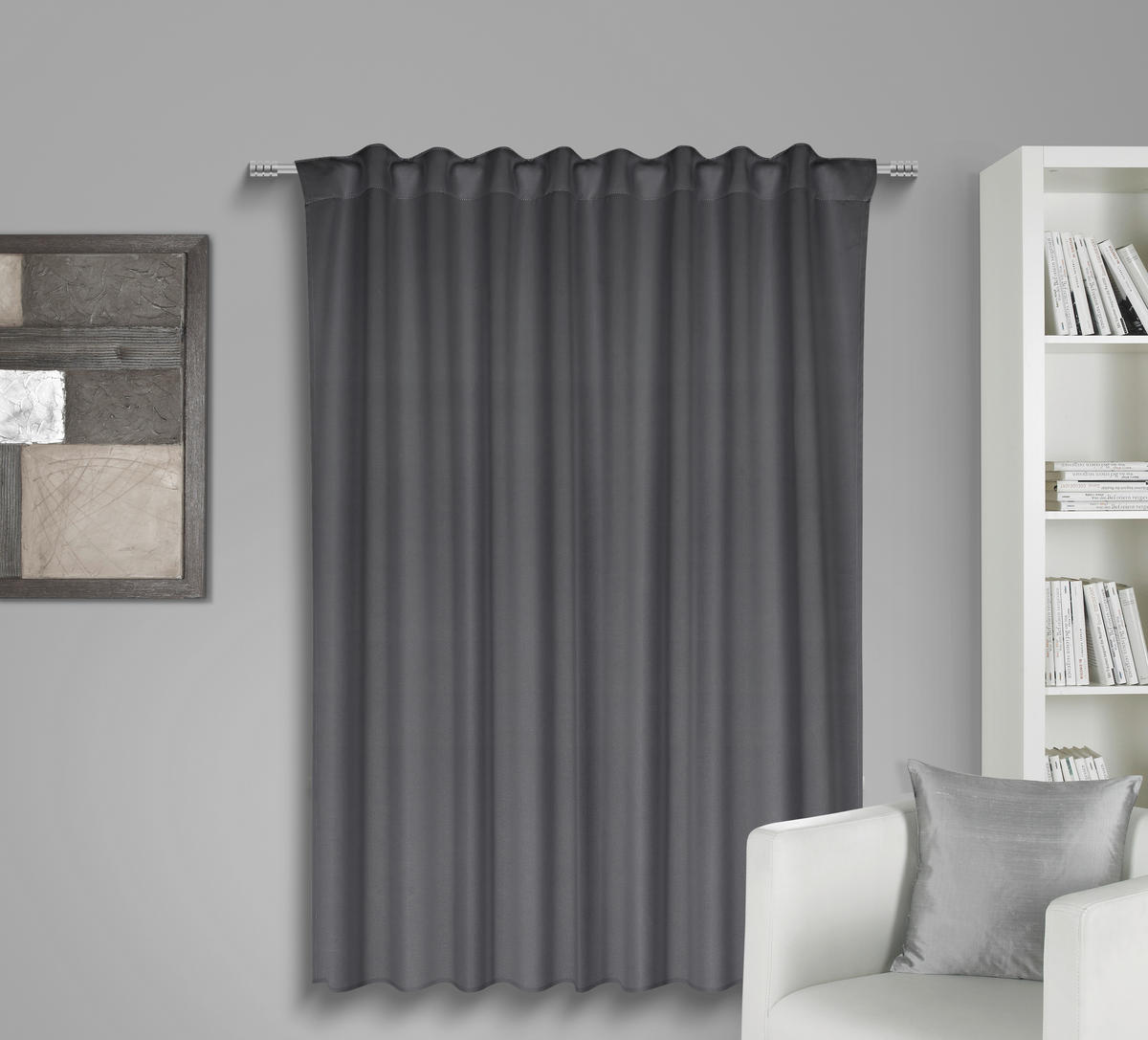ZATEMŇOVACÍ ZÁVES, zatemnenie, 140/175 cm - tmavosivá, Basics, textil (140/175cm) - Esposa