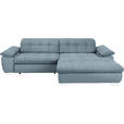 ECKSOFA in Mikrofaser Blaugrau  - Chromfarben/Blaugrau, Design, Textil/Metall (265/180cm) - Carryhome