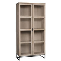 VITRINSKÅP i delar i massivt trä ek svart, ekfärgad, transparent  - svart/transparent, Modern, metall/trä (95/195/41cm) - Rowico