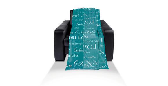 Kuscheldecke Paola - Türkis/Rosa, KONVENTIONELL, Textil (130/170cm) - Luca Bessoni