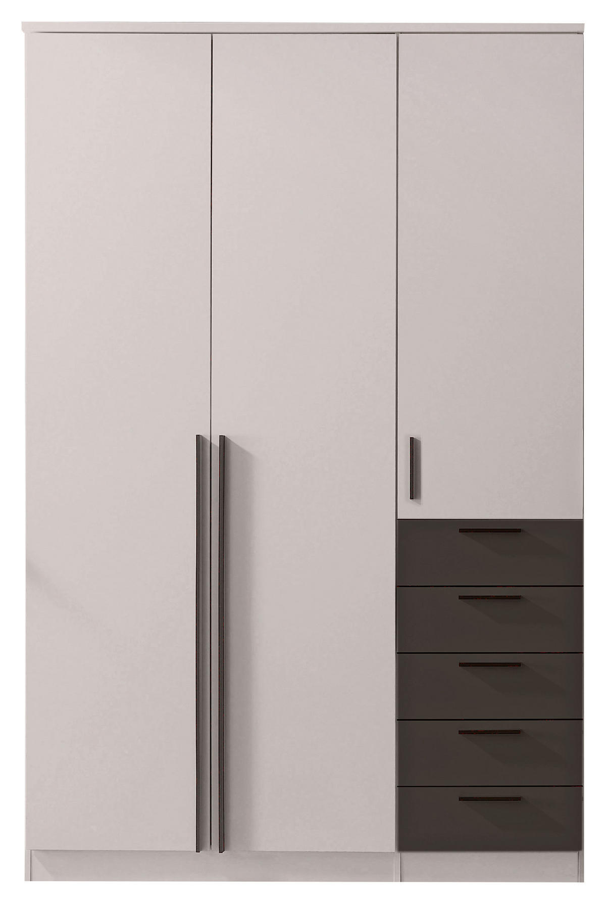KLEIDERSCHRANK 135,6/210/52 cm,  in Graphitfarben, Kaschmir, 3 Tür(en)  - Kaschmir/Graphitfarben, Trend, Holzwerkstoff/Kunststoff (135,6/210/52cm) - Livetastic