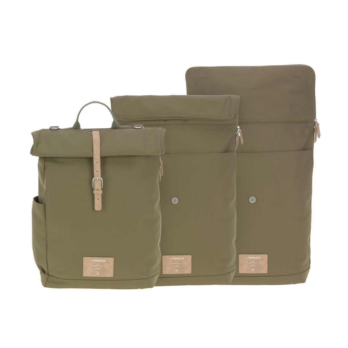 WICKELRUCKSACK Rolltop  - Grün, Trend, Textil (30/14,5/46cm) - Lässig