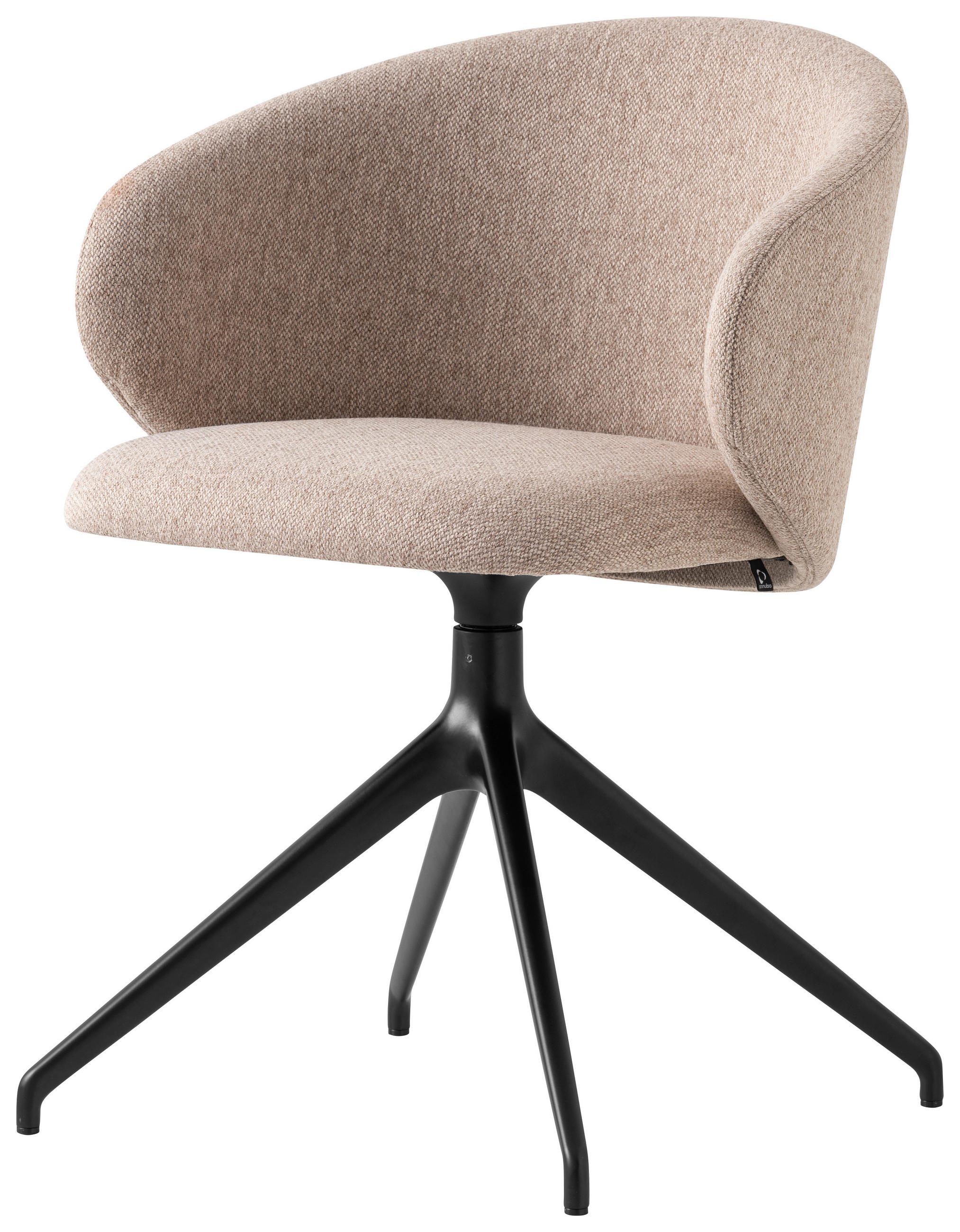 ARMLEHNSTUHL  in Aluminium Struktur  - Graubraun/Schwarz, Design, Textil/Metall (56,5/78/59cm) - Connubia 