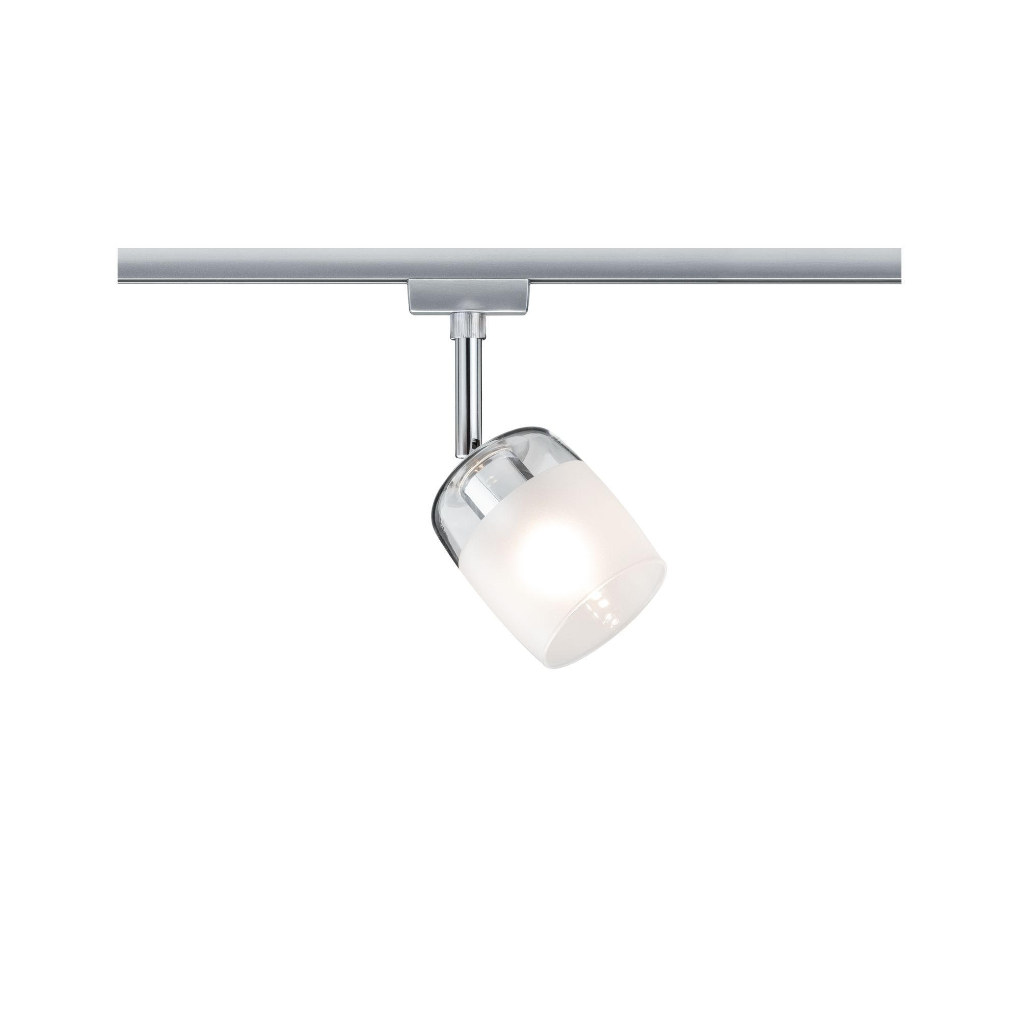 SCHIENENSYSTEM-STRAHLER - Klar/Chromfarben, Design, Glas/Metall (7,4/12,8/11,5cm) - Paulmann