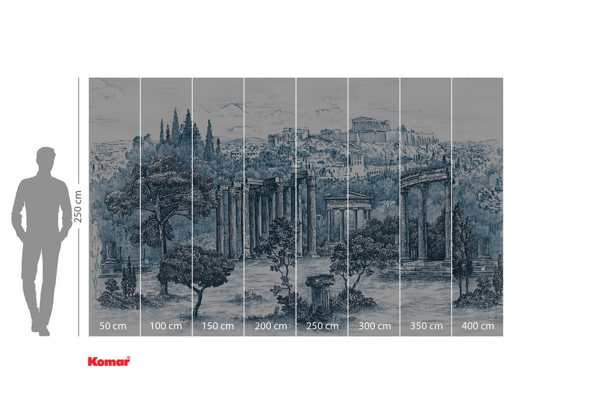 VLIESTAPETE - Blau/Weiß, Basics (400/250cm) - Komar