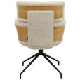 ARMLEHNSTUHL , Wippfunktion, Sitzfläche 360° drehbar, automatische Rückholfunktion , Webstoff  - Eichefarben/Beige, Design, Holz/Textil (62/92/66cm) - Dieter Knoll