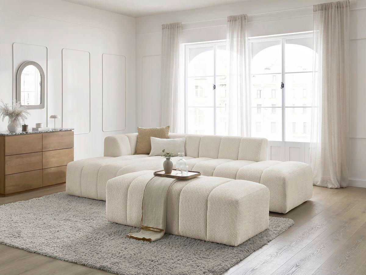 ECKSOFA  ANNECY Beige Bouclé  - Beige/Schwarz, MODERN, Kunststoff/Textil (170/262cm)