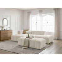ECKSOFA  ANNECY Beige Bouclé  - Beige/Schwarz, MODERN, Kunststoff/Textil (170/262cm)