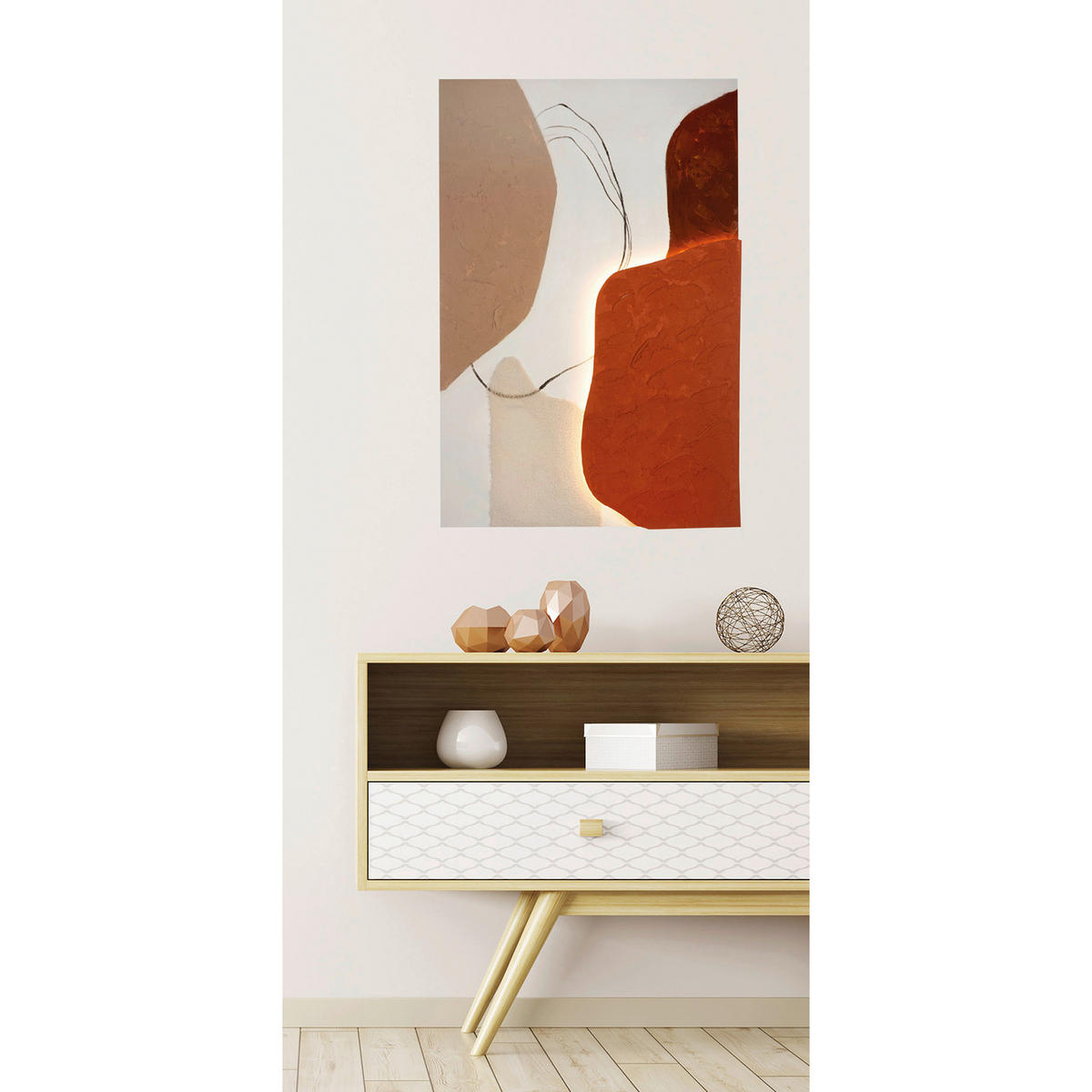 LEINWANDBILD  - Dunkelrosa/Beige, Basics, Holz/Textil (80/120/5cm)