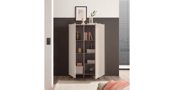 HIGHBOARD Schwarz, Kaschmir  95/134/38 cm  - Kaschmir/Schwarz, MODERN, Holzwerkstoff/Metall (95/134/38cm) - Carryhome
