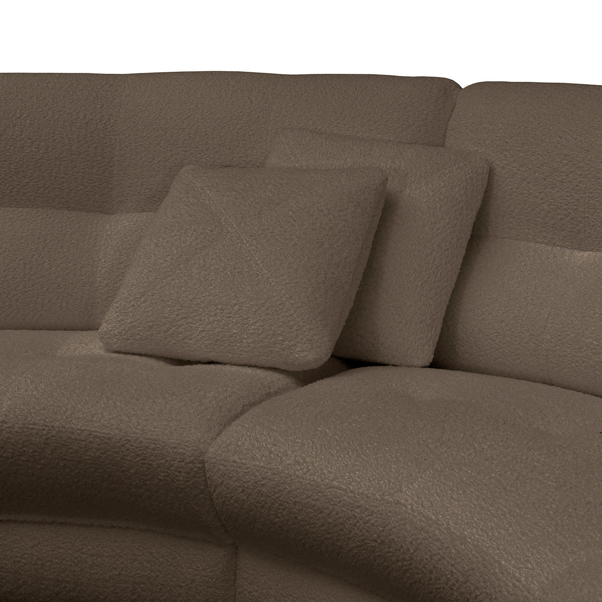 ECKSOFA in Bouclé Braun  - Weiss/Schwarz, Design, Kunststoff/Textil (113/300cm) - Livetastic