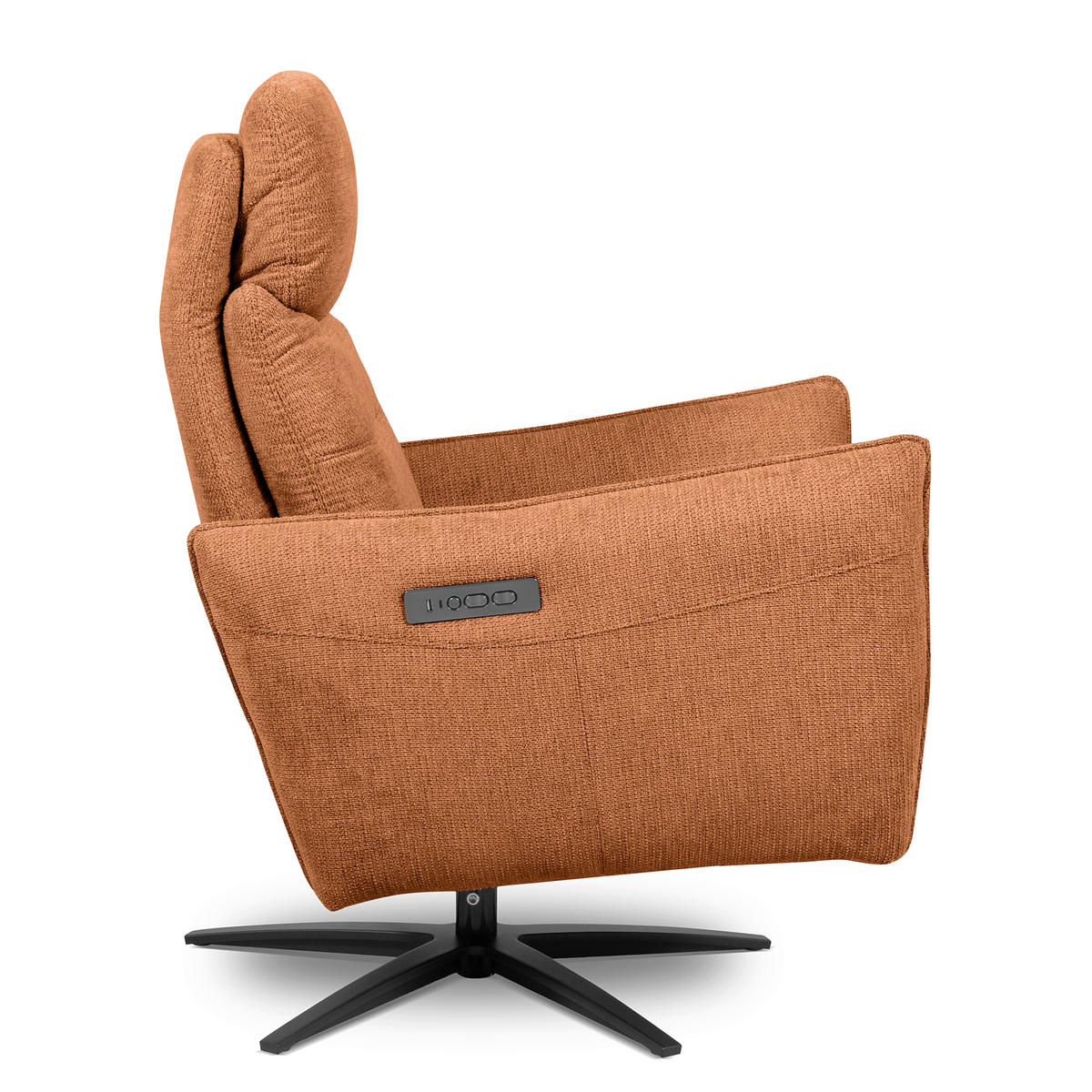 RELAXSESSEL in Textil Orange  - Schwarz/Orange, Design, Textil/Metall (77/107/88cm) - Livetastic