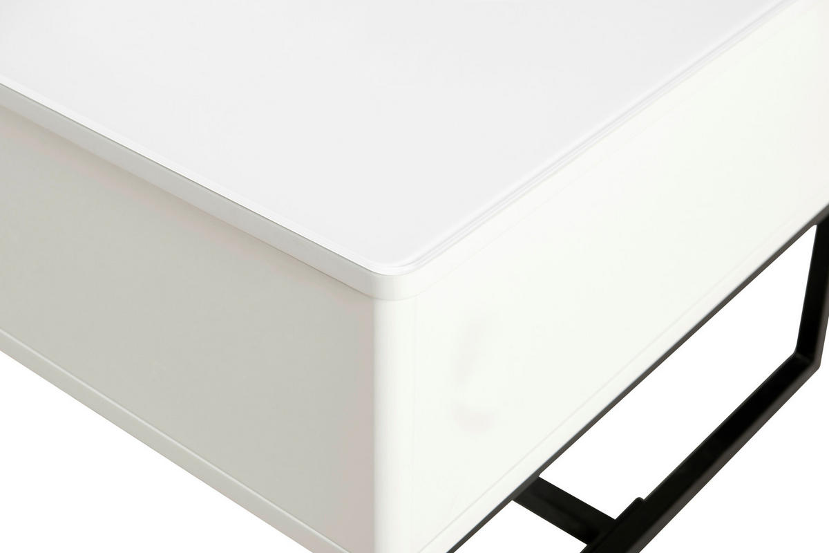 COUCHTISCH in Metall 70/40,5-65,5/60 cm  - Schwarz/Weiß, Design, Metall (70/40,5-65,5/60cm) - Livetastic