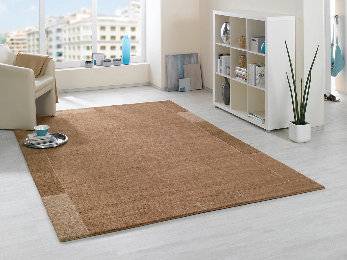 WOLLTEPPICH 90/160 cm Braun rechteckig  - Braun, Basics, Textil (90/160cm) - Cazaris