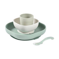 ESSSET  - Salbeigrün/Weiß, Basics, Kunststoff (18/18/4cm) - Beaba