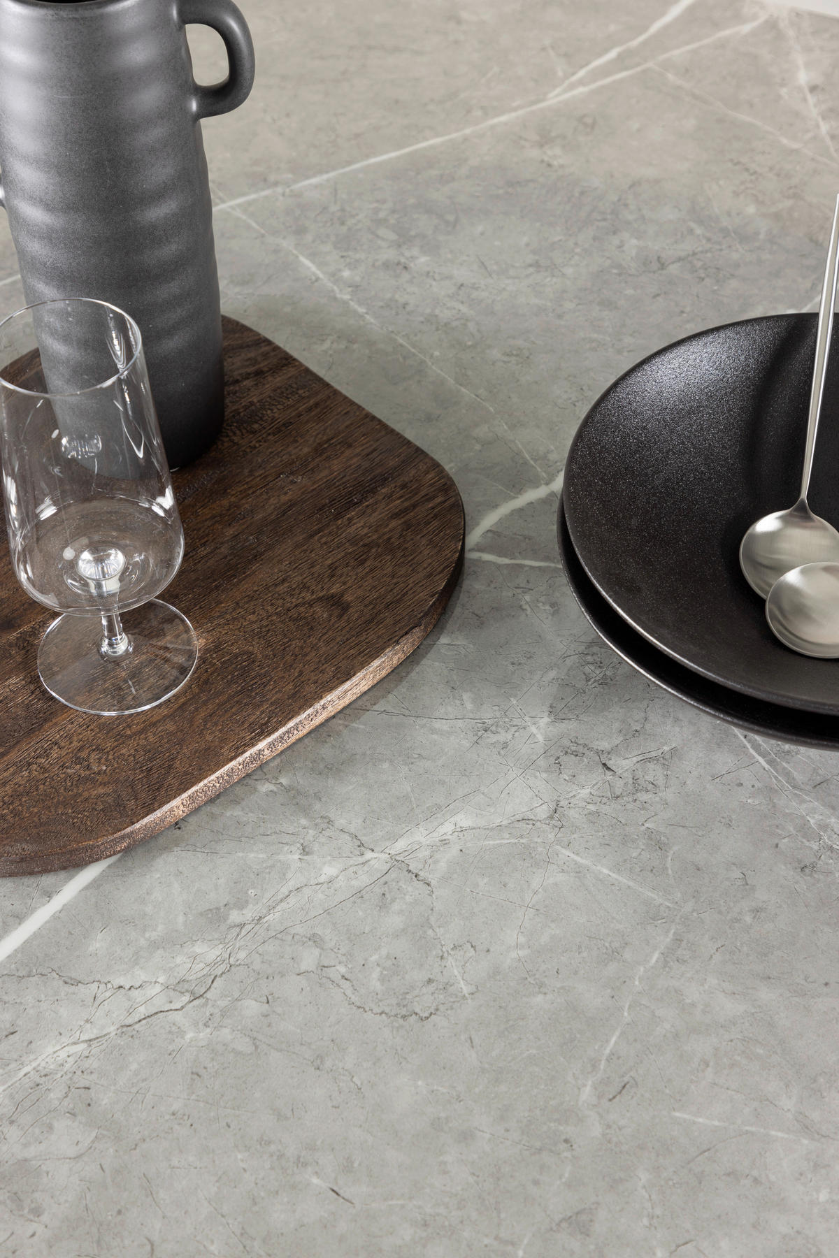 ESSTISCH in Holz, Glas 120/120/74 cm  - Dunkelgrau/Braun, Design, Glas/Holz (120/120/74cm) - Livetastic