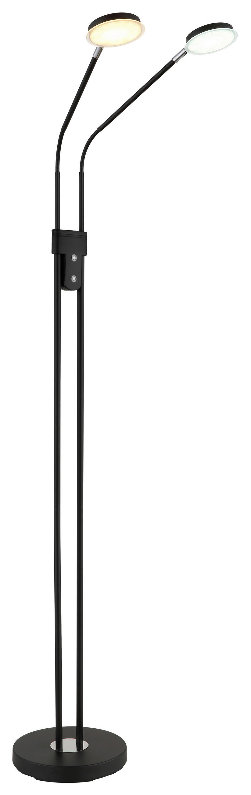 LED-STEHLEUCHTE Silvio 93/25 cm  - Schwarz/Weiß, Design, Kunststoff/Metall (93/25cm) - Globo
