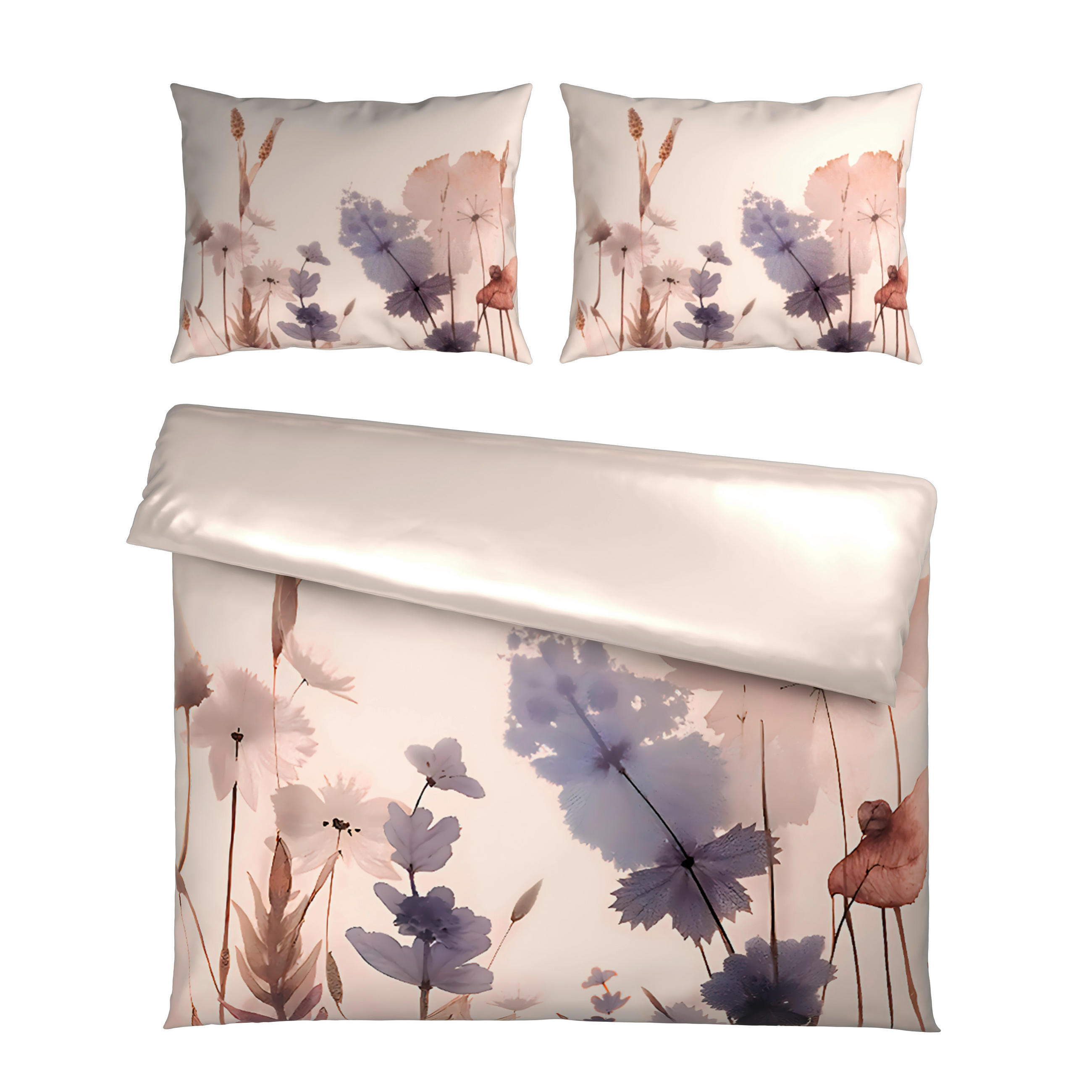 Novel OBOUSTRANNÉ POVLEČENÍ, satén, přírodní barvy, 200/200 cm