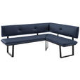 ECKBANK 205/165 cm  in Schwarz, Dunkelblau  - Schwarz/Dunkelblau, MODERN, Textil/Metall (205/165cm) - Cantus