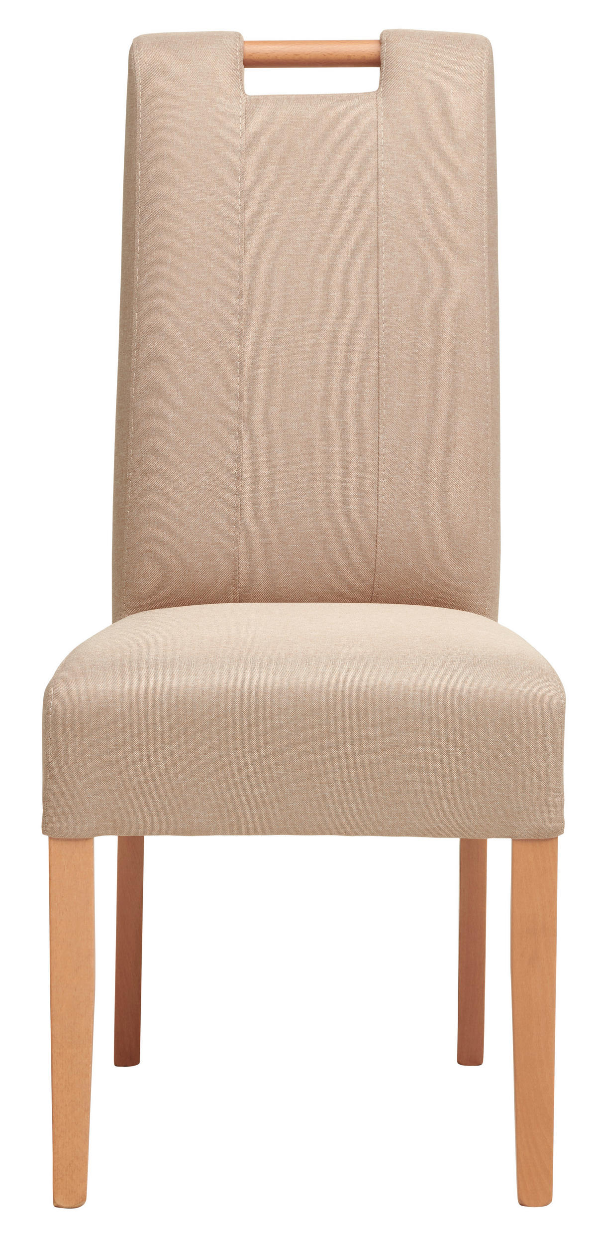 STUHL Webstoff Taupe Buche massiv  - Taupe/Naturfarben, MODERN, Holz/Textil (46/101/62cm) - Livetastic
