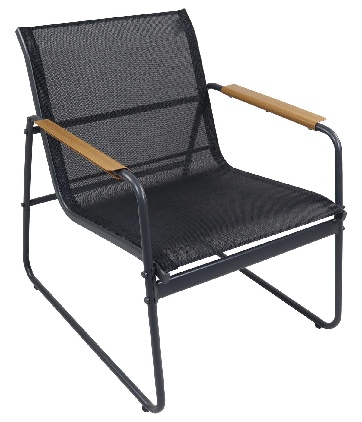 GARTENSET 4-teilig  - Schwarz, MODERN, Glas/Kunststoff (110/76/74cm) - Gardenson