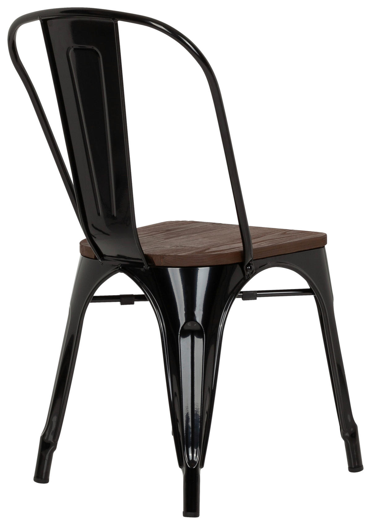 STUHL  stapelbar   Schwarz, Dunkelbraun  - Dunkelbraun/Schwarz, Basics, Holz/Metall (44/84/54cm) - MID.YOU